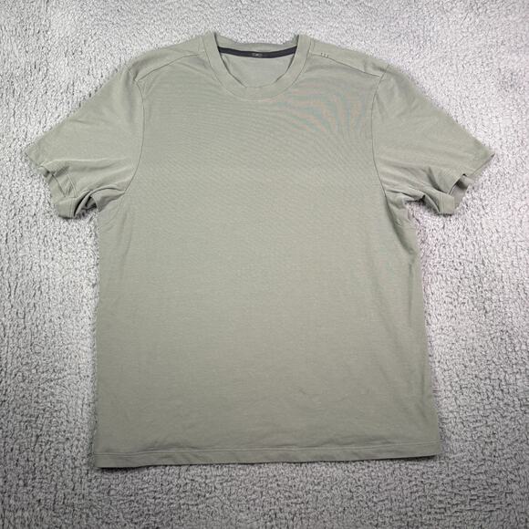 Lululemon Zeroed In Shirt Mens L Green Sage Performance Stretch Gym Short Sleeve - Picture 2 of 7